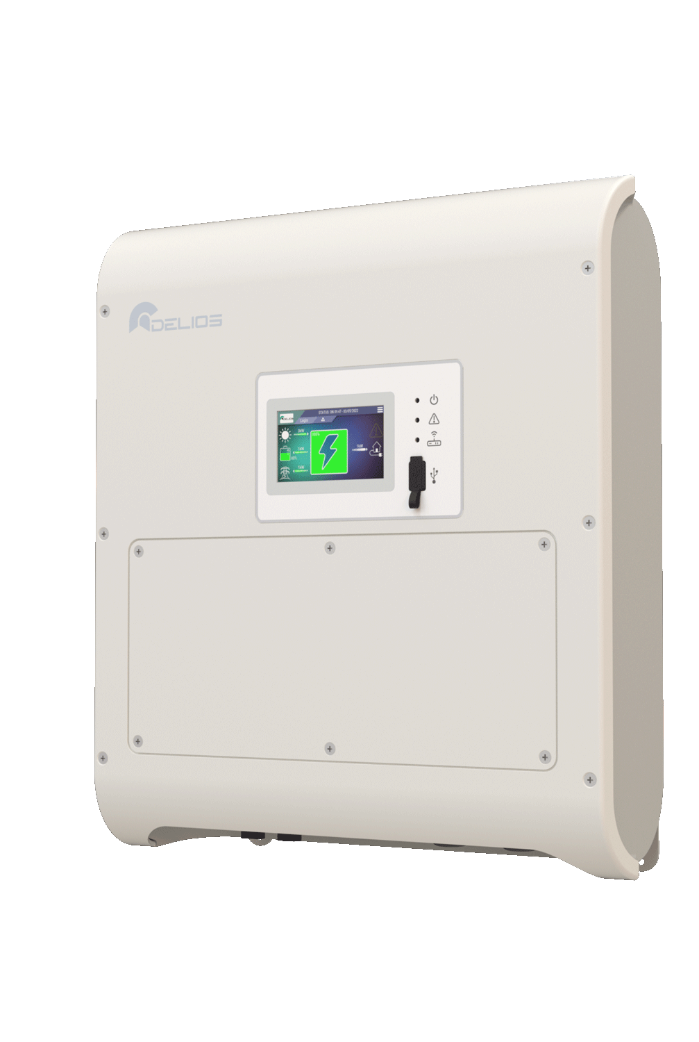 macchina DLS-HV bianca e compatta in vista semilaterale con dispaly centrale e logo in alto a SX