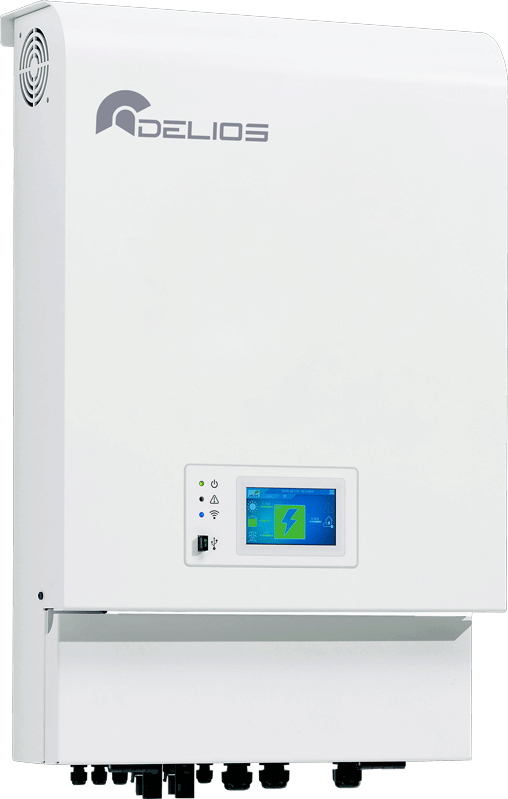 Una delle 2 macchine inverter componenti la serie AC. Inverter rettangolare bianco con display e logo
